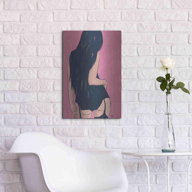 "Brune en noir" par Giuseppe Cristiano, H 24 po x l 16 po