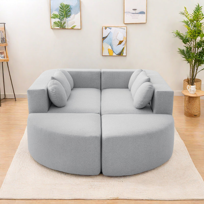 Canapé modulaire à compression Boneless, Boucle gris