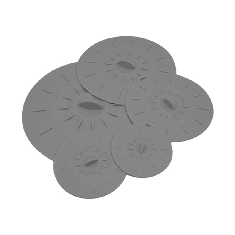 Silicone Lids 5 Pack 5 Sizes, Gray