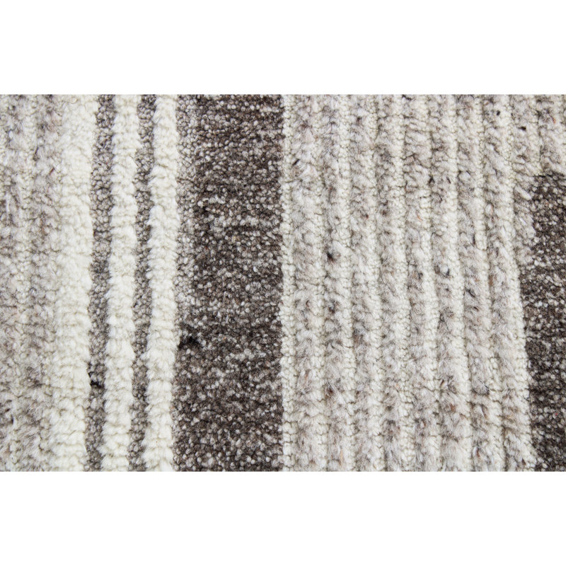 Tapis ivoire et taupe noué à la main de haute qualité, Rectangle 12 pi x 15 pi