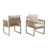 Outdoor Acacia Solid Wood Dining Chairs With Cushions