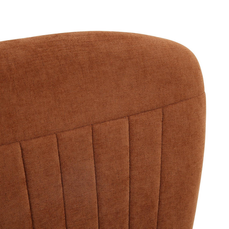 Fabric Upholstered Metal Side Chair, Brown