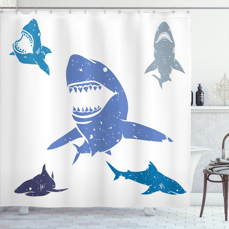 Shower Curtain with Hooks Included, 75" H x 69" W