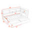 Lit de jour simple avec 2 tiroirs et armoires et USB-26624406