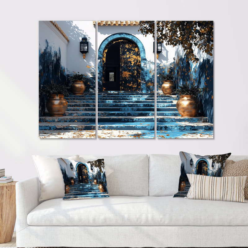 Maroc, Rabat bleu, Kasbah III, ensemble de reproductions d'art mural, Toile tendue, H 28 po x l 36 po x P 1 po