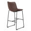 Tabouret en métal noir / brun foncé
