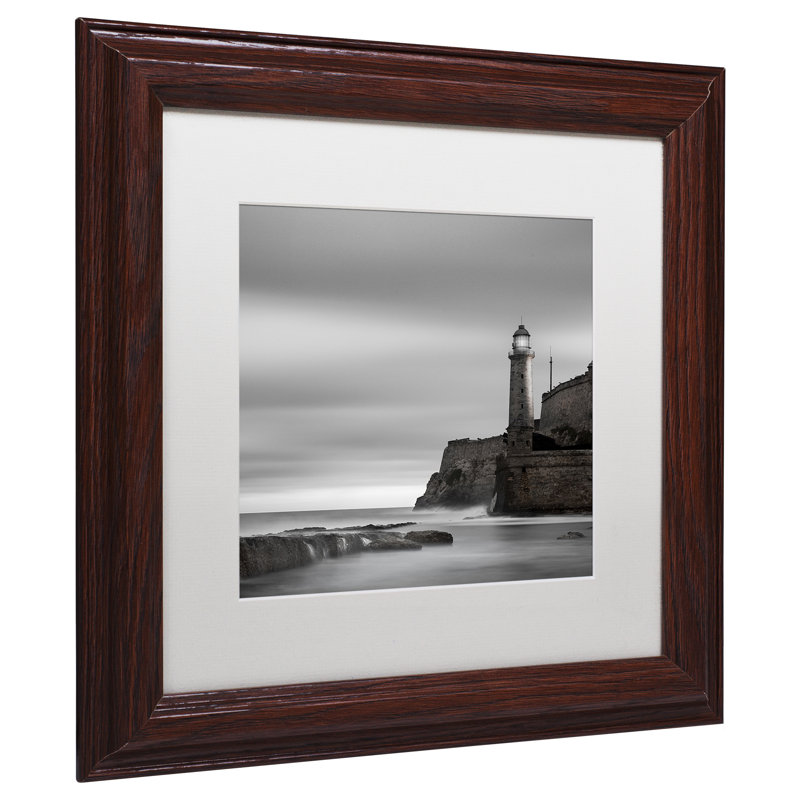 'Morro Lighthouse' Framed Photographic Print, 11" H x 11" W x 0.5" D, Brown