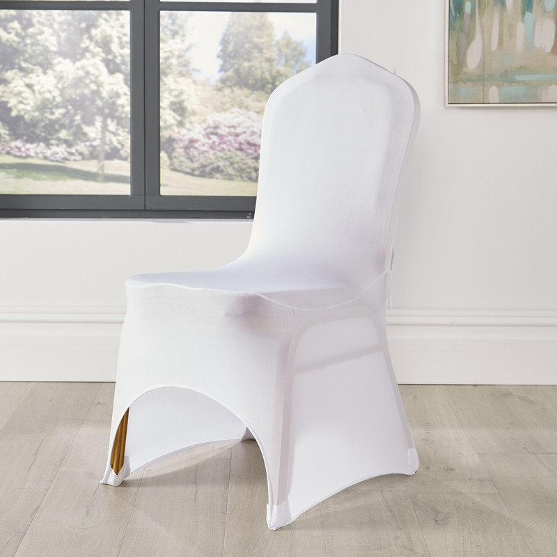 Spandex Arched Front Patio Chair Cover, White