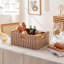 Panier de rangement en osier, paniers de tablettes rectangulaires en corde de papier avec poignées intégrées, organisateur décoratif tissé pour garde-manger, tablettes, salon et salle de bain, paquet de 1 naturel