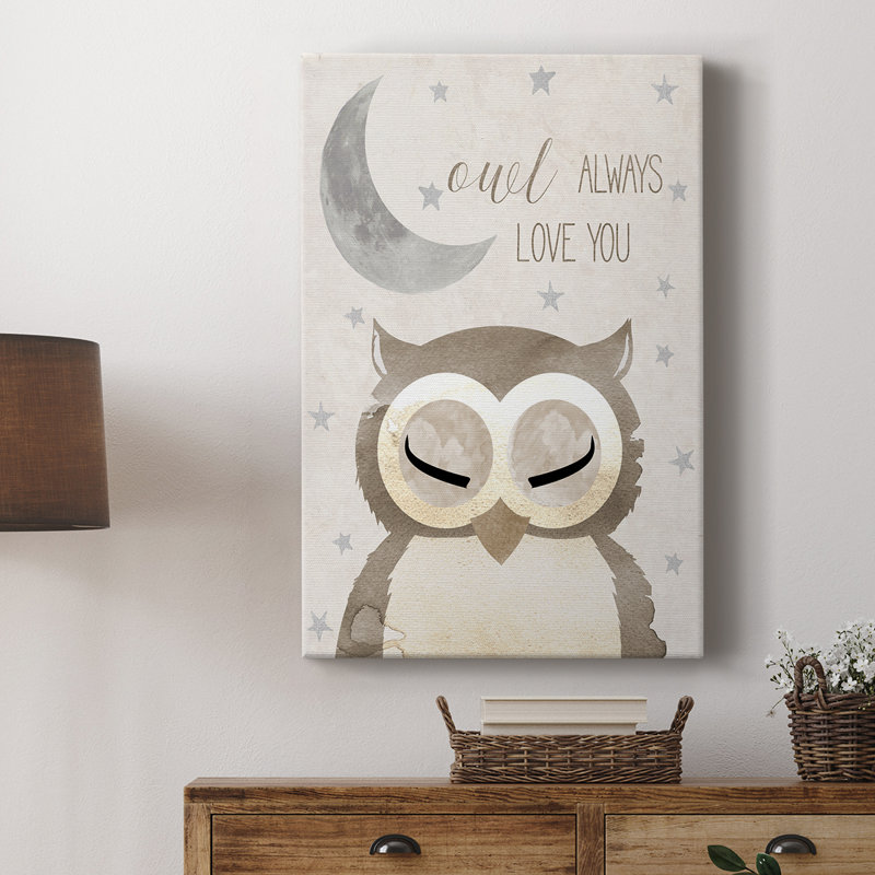 Goodnight Owl - galerie sur mesure, H 12 po x l 8 po