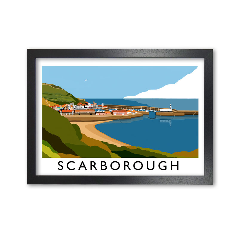 Scarborough by Richard O'Neill - Single Picture Frame Print, 594 cm H x 814 cm W, Black Wood Frame, Black