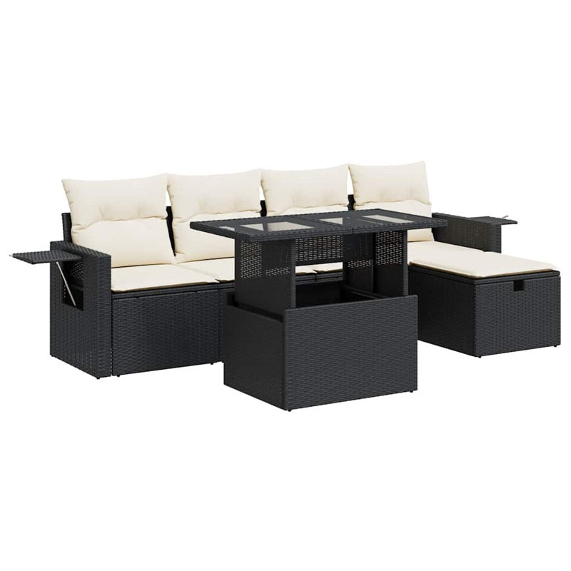 Ensemble de canapé de jardin Vidaxl, Blanc, crème, Noir