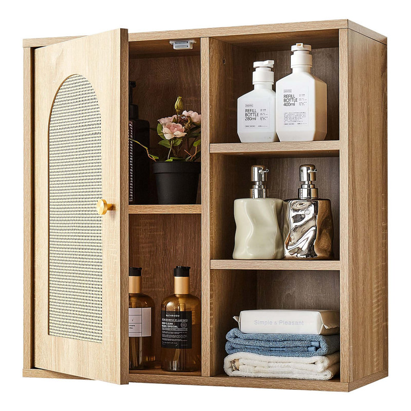 Armoire murale de salle de bain peu encombrante avec tablette réglable et rangement à plusieurs niveaux