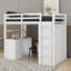 Lit mezzanine simple avec tiroirs, bureau et garde-robe-348677464