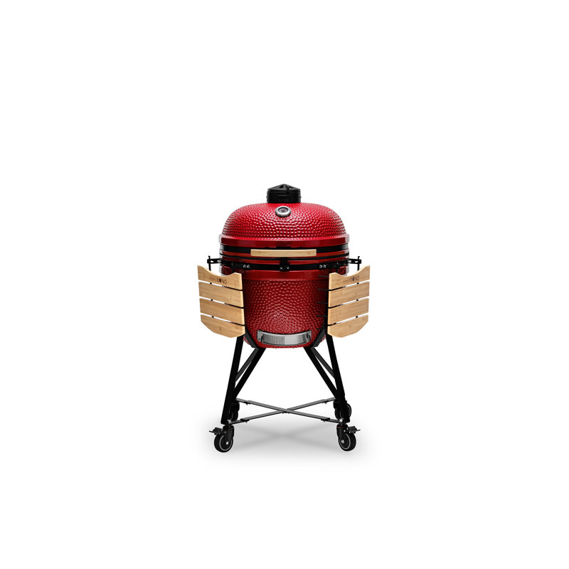 Kamado Bono 27.9cm W Wood Pellet Grill, Red