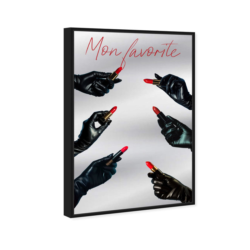 Mon Favorite Fashion and Glam Framed Mirror by Oliver Gal, Black