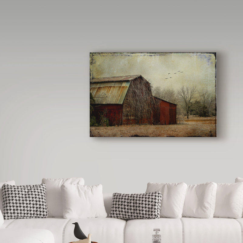 « the red grange », reproduction de photo sur toile tendue, H 16 po x l 24 po x P 2 po