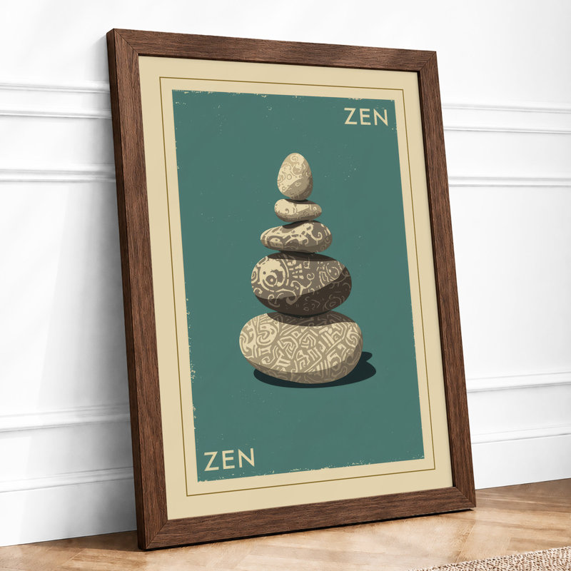 Zen Stones Minimalist - Print, Walnut, A3 - 42.0 x 29.7 cm