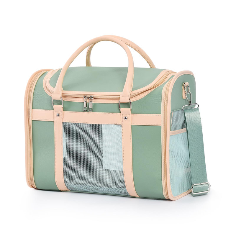 Sac de transport pour animal de compagnie, TSA approuvé par la compagnie aérienne, sac de voyage en polyuréthane pliable imperméable, ventilé à 360 °, bloquant la lumière, sac de voyage pour chats et petits chiens