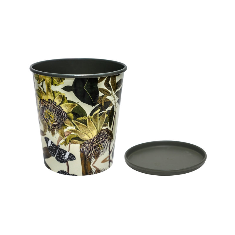 Kew Botanical Retreat Planter with Saucer, 18 cm H x 16 cm W x 16 cm D