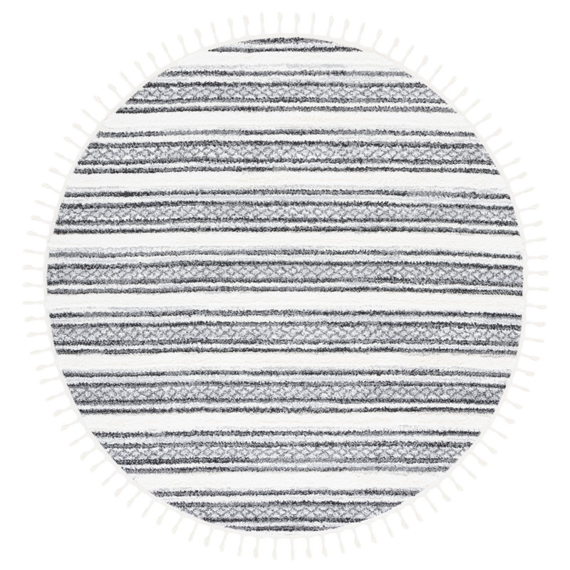 Tapis marocain à poils longs Performance, Rond 6 pi 7 po
