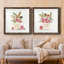 Boho Bouquet I - Ensemble de 2 reproductions d'art sur papier-1188654427-1188654433