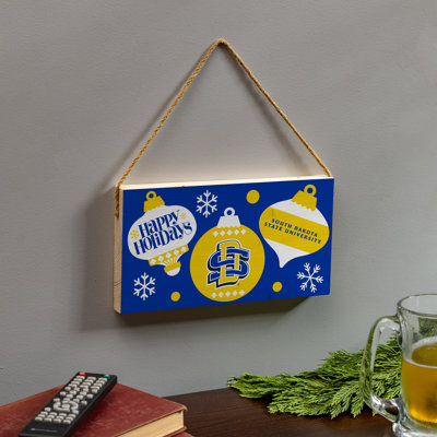 South Dakota State University 6 x 11  Holiday Wood Wall Sign