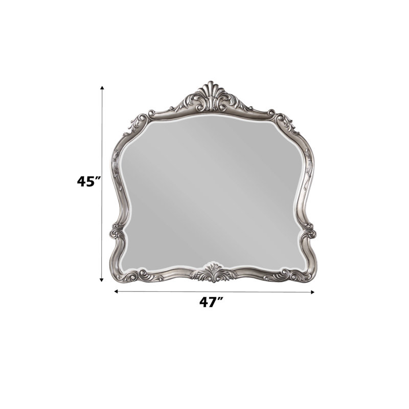Ariadne Antique Platinum Finish Ornate Wall Mirror