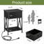 Table de chevet industrielle noire avec station de charge, table de chevet rustique-2064511840-2064994982
