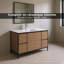 Anna 48 po L x 18 po P 2 portes et 4 tiroirs Meuble-lavabo avec évier simple et Comptoir en Céramique blanc
