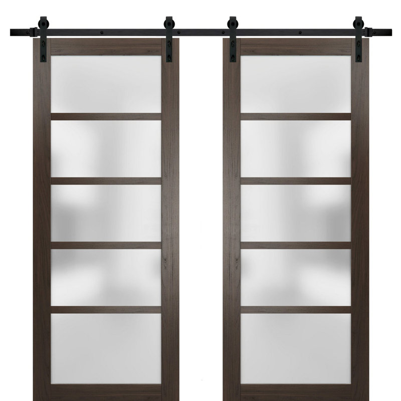 Portes en bois de grange brun Quadro, 56 po x 80 po
