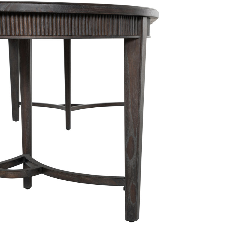Whitlock Extendable Ash Oval Solid Wood Dining Table, Cerused Forest Black