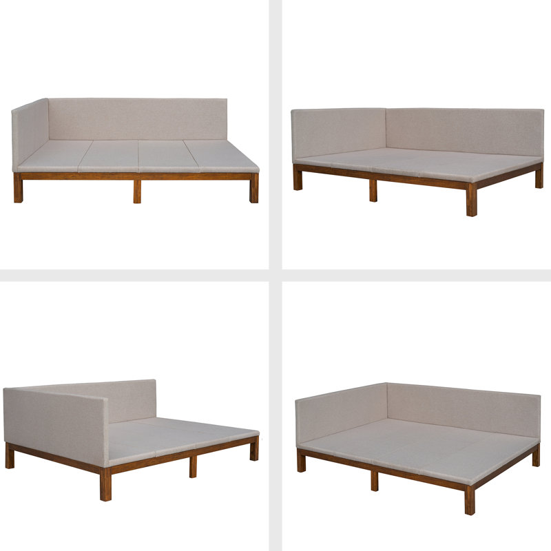 Lit de jour Antjedine, Beige, Double