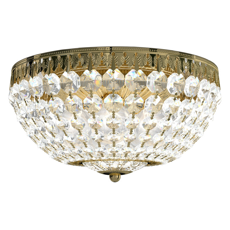 Petit Crystal Flush Mount, 5.5" H x 10" W x 10" D, Black Pearl/Swarovski