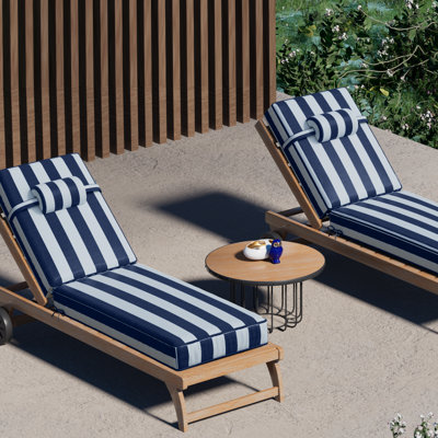 Coussins de chaise longue d'extérieur 72 po x 21 po x 4 po en oléfine (ensemble de 2)