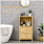 Armoire de plancher de salle de bain en bambou avec plusieurs tablettes et portes HOMcom