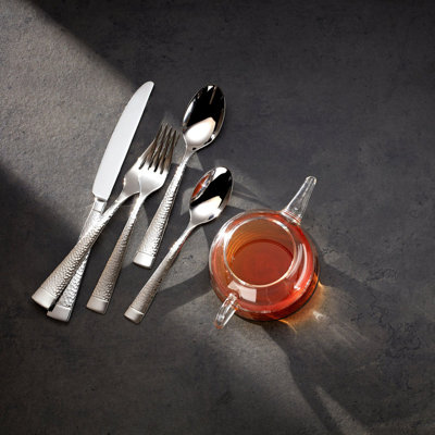  Sambre 65-Piece Dishwasher Safe Flatware Set, Service for 12, Silver