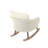 Beige Rocking Chair With Frame And Cushions, Relaxing In Living Room Iron Wood Structure, Great For Patio Relaxation-1352344046