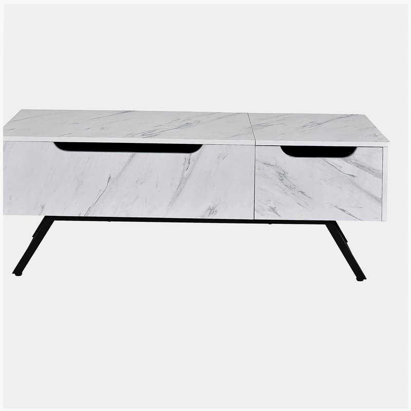 Table basse blanche avec surface de levage, Blanc