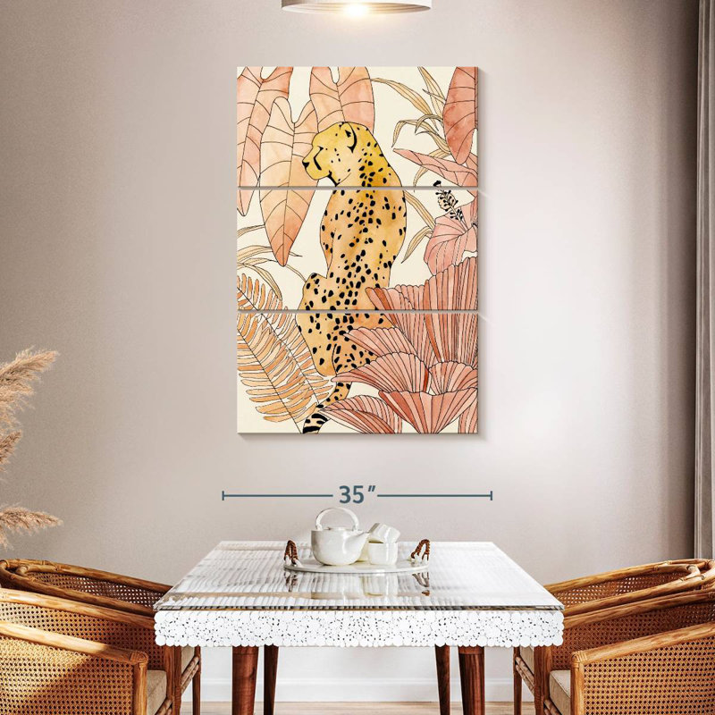 Brampt Blush Cheetah I, 50" H x 32" W