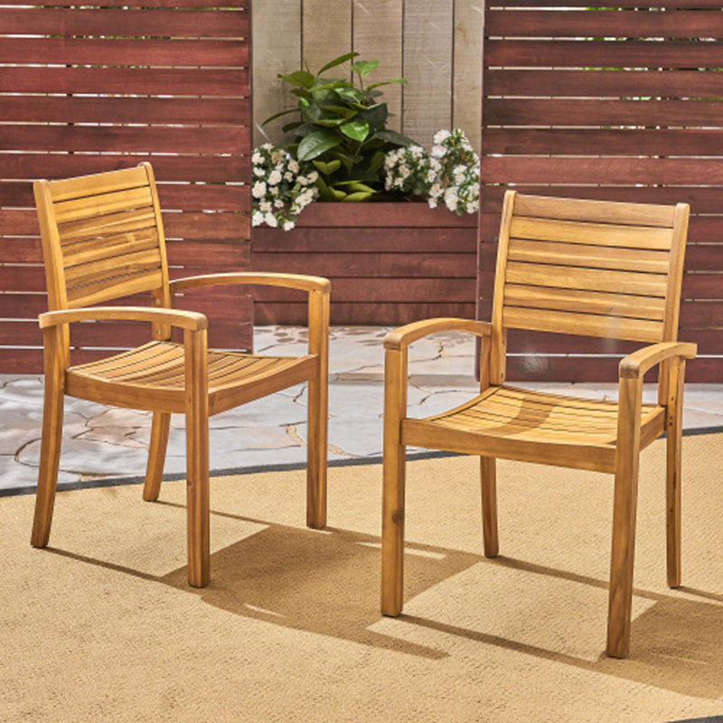 Chaises de salle à manger d'extérieur, Bois d'acacia