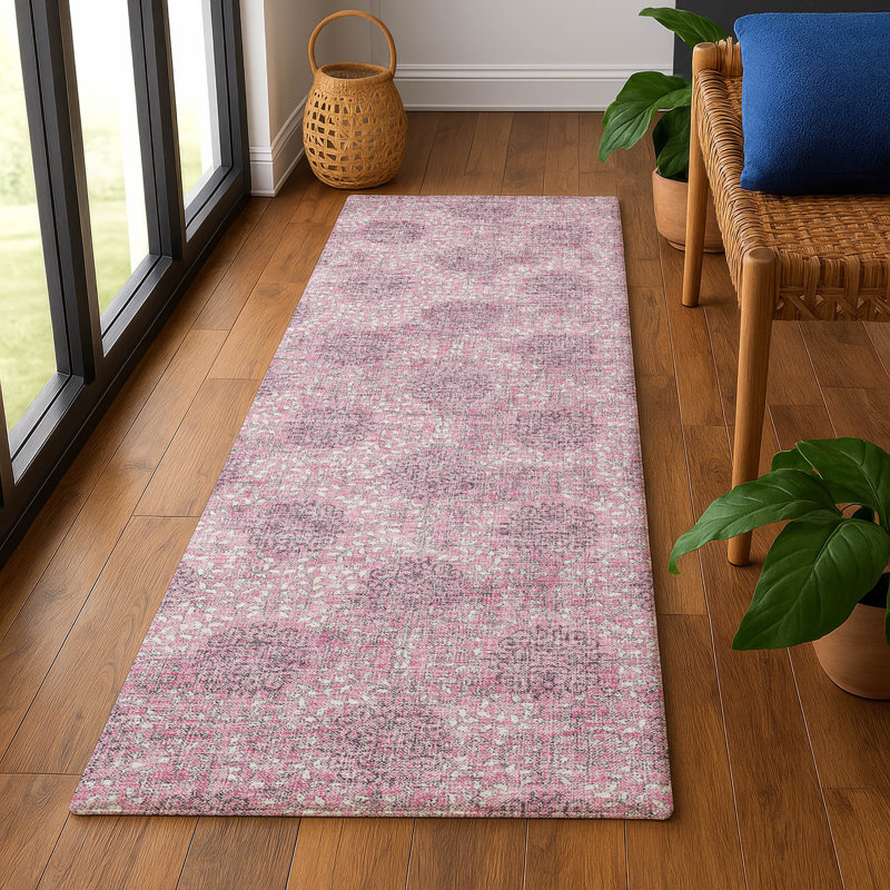 Premium Machine Washable Mayfield AMF1856 Damask Rug, Runner 2'3" x 7'6"