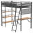 William Matte Black 3-Shelf Twin Loft Bed