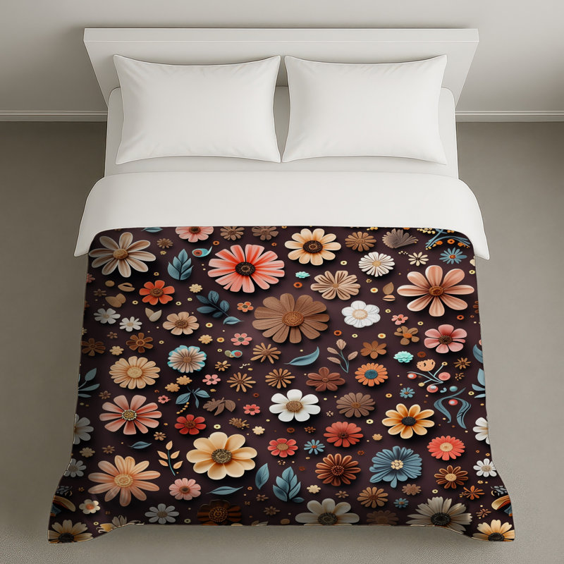 Housse de couette à motif floral Boho Boho, Lit simple