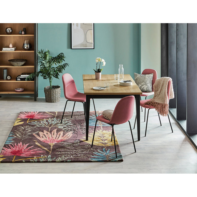Yasuni Floral Area Rug in Brown/Red/Yellow, Rectangle 5'7" x 7'10"