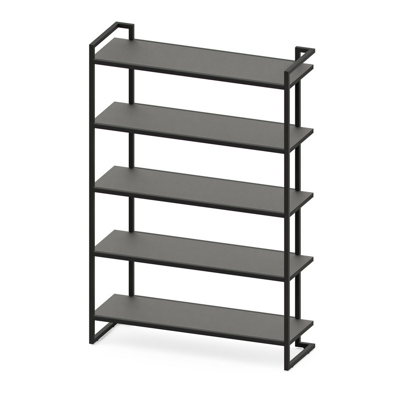 Decklan 176cm H Etagere Bookcase, Black, 176cm H x 119cm W x 40cm D, Black