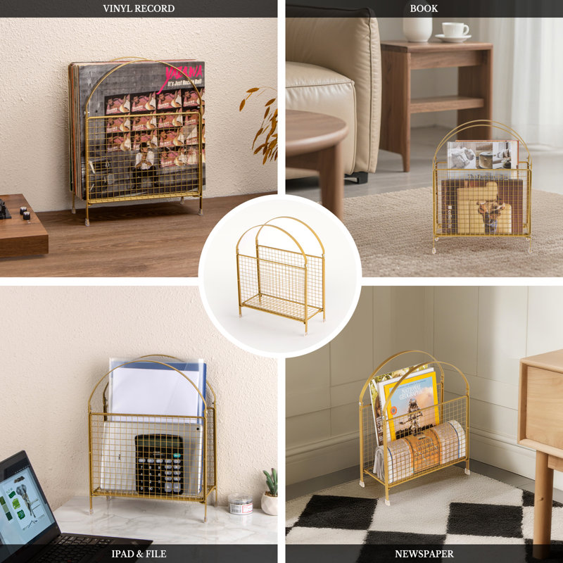 Freestanding Magazine Rack, Magazine Organizer Metal Holder