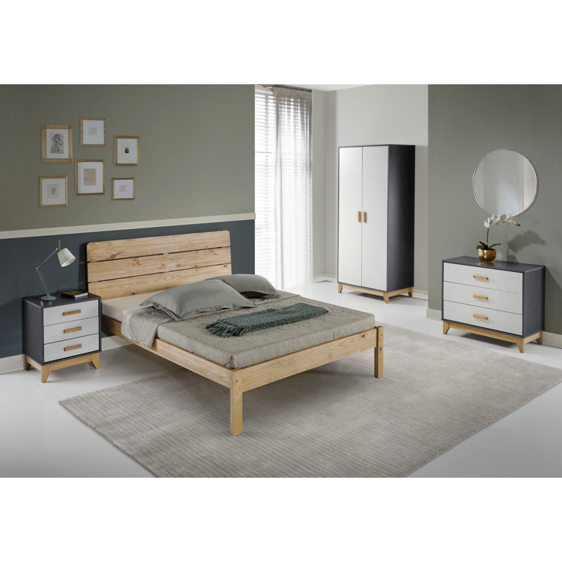 Troyanek Solid Wood Bed, UK Double  (135 x 190 cm)