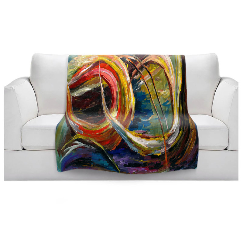 Couverture sherpa douce en spirale abstraite, l 68 po x L 80 po