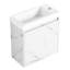 Étagère de salle de bain avec lavabo en résine et porte à fermeture silencieuse - Meuble-lavabo de rangement fonctionnel à fermeture silencieuse